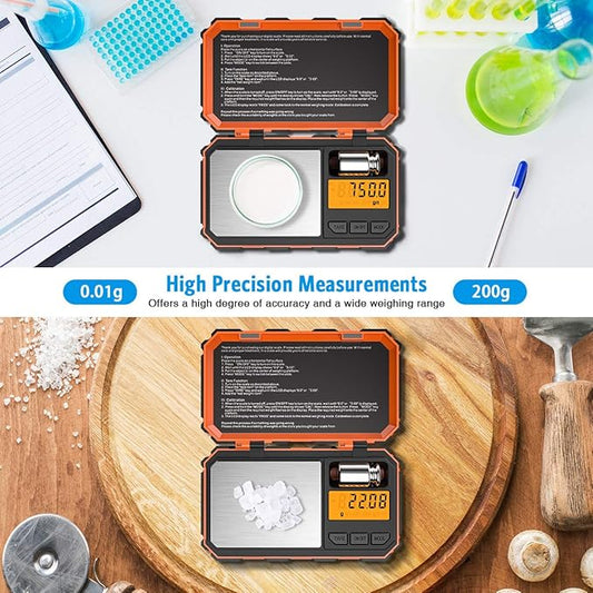 AMIR Digital Pocket Scale, Gram Scale 200g/0.01g, 6 Units Conversion Smart Scale with Calibration and Tare Function, LCD Display, for Food, Coffee, Jewelry, Medicine, Herb