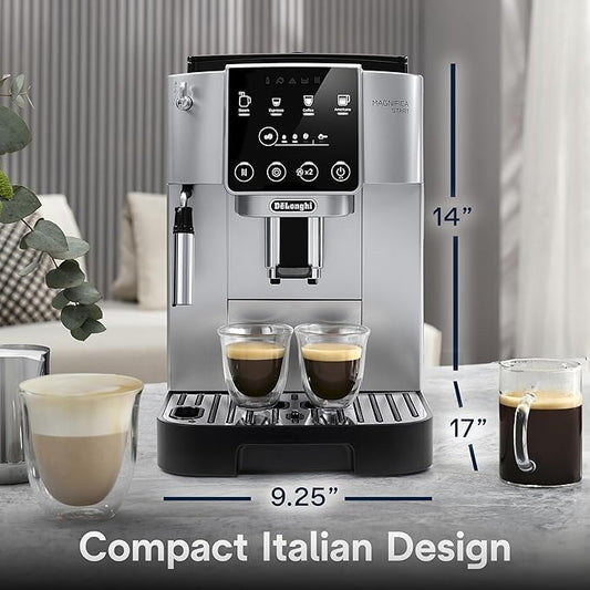 De'Longhi Magnifica Start Automatic Espresso Machine with Manual Milk Frother & Built in Grinder - 3 One-Touch Recipes, Easy-to-Clean, Home Barista Coffee Maker for Lattes, Cappuccino, Iced Coffee
