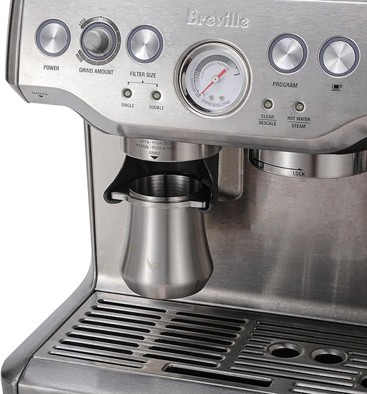 KNODOS 54mm Dosing Cup for Breville Espresso Machine and Grinders, Stainless Steel Coffee Bean Dosing Cup 54 mm With Grinder Activating Tab (Silver)