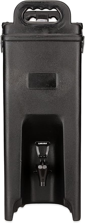Carlisle FoodService Products Cateraide Insulated Beverage Dispenser with Handles for Catering, Events, Kitchens, And Restaurants, Plastic, 5 Gallons, Black