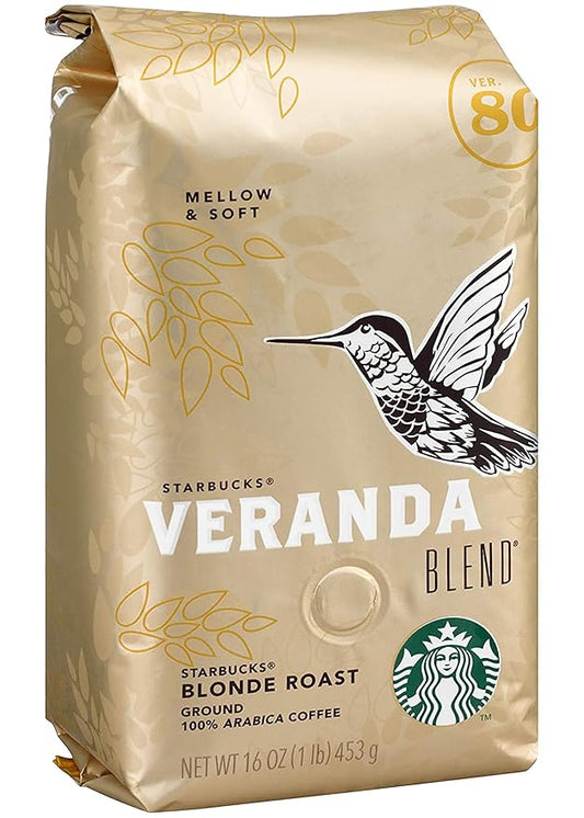Starbucks Ground Coffee, Veranda Blend, Blonde Roast, 16 Ounce Bags, 2/Pack (32 Ounces Total)