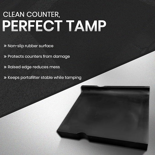 Rattleware Premium Espresso Tamping Mat – Non-Slip Coffee Tamper Pad, Heatproof Rubber Countertop Protector, Durable Barista Tool for Espresso Machine, Coffee Bar and Kitchen Station (8" x 10")
