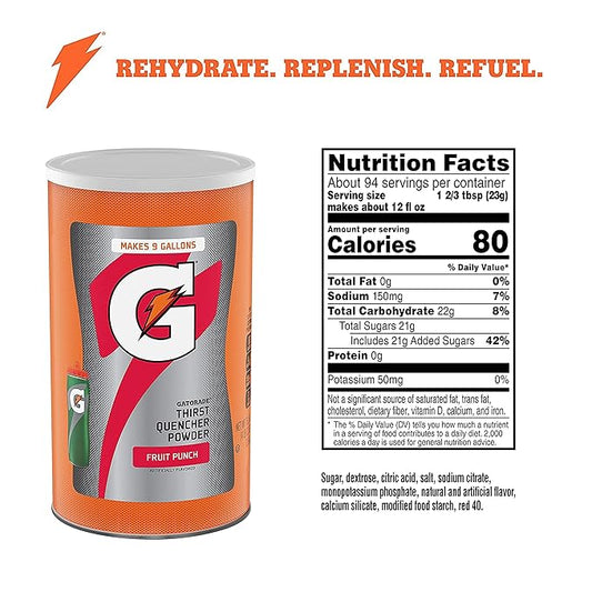 Gatorade Thirst Quencher Powder, Fruit Punch | 76.5 oz | Pack of 2