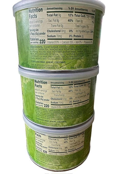 Trader Joe's Matcha Green Tea Latte Mix (Pack of 3)