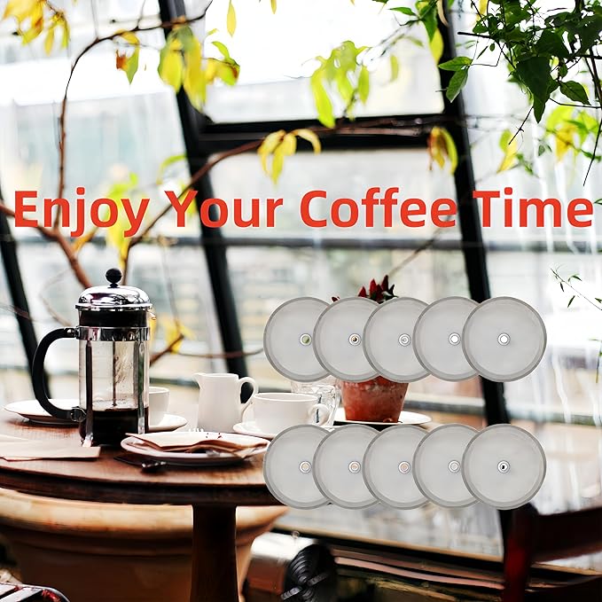 Ruilida 10pcs french press filter screen,Universal 1000 ml, 34 Oz, 8 Cup French Press Coffee Makers and Tea Machines 4 Inch Stainless Steel French Press Replacement coffee filter mesh