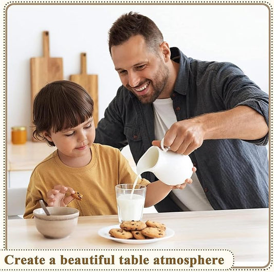Nuanchu 24 Pcs 4.5 oz Small Creamer Milk Pitcher, Classic White Porcelain Creamer with Handle, Ceramic Maple Syrup Dispenser, Coffee Dairy Container for Milk Sauce Salad, Microwave