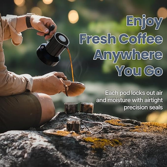 ANKOMN QuarterSeal X7 Airtight Modular Coffee Canister – Single Dose Coffee Bean Storage & Travel Coffee Container - with UV-Protection for Backpacking or Camping - On-the-Go Coffee Accessories