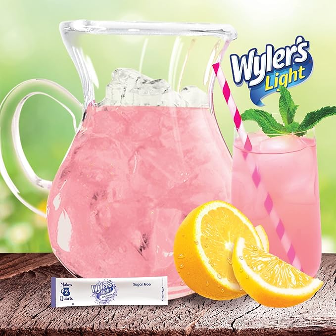 Wyler's Light Pitcher Packs, Water Drink Mix,Pink Lemonade,6 Pitcher Packets