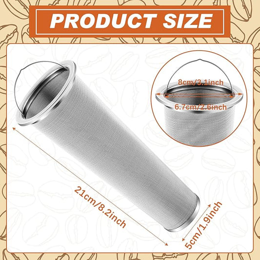 3 Pcs Cold Brew Coffee Filter With Handle 2 Quart Stainless Steel Mason Jar Filter for Wide Mouth Cold Brew Mason Jar Tea Infuser Strainer Mesh for Coffee Maker Masons Canning Iced Tea