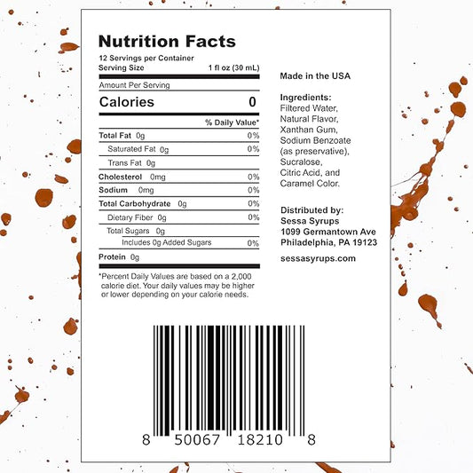 Sessa Syrups Sugar Free Hazelnut Syrup - 11.8 Fl Oz - Keto-Friendly, Zero Calorie, Gluten-Free - Natural Flavoring for Coffee, Tea, Cocktails, and More