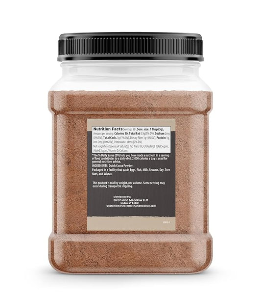 Birch & Meadow 1 lb of Dutch Cocoa Powder, Cookies & Cakes, Chocolate Flavor