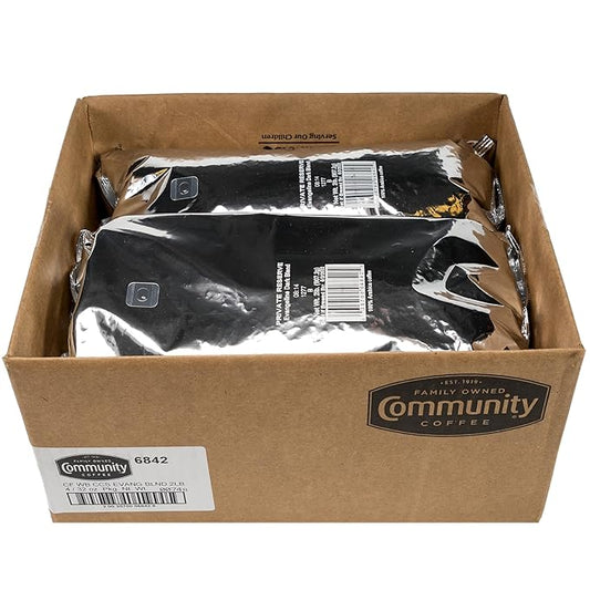 Community Coffee Private Reserve Evangeline Blend Whole Bean Coffee, Dark Roast, 32 Ounce Bag (Pack of 4)