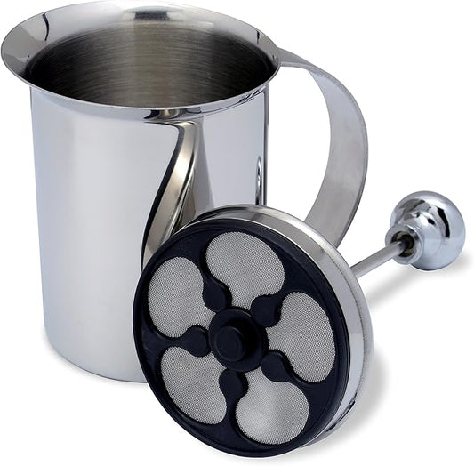 Bellemain Milk Frother Handheld, Thick, Creamy Milk Foam Maker, Warm & Cold Milk Foamer | Stainless Steel Hand Held Frother for Coffee, Latte, Cappuccino, Frappe, Matcha, Hot Chocolate, 14 oz.