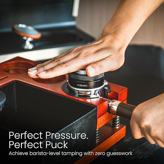 CUBARO 53.3mm Espresso Distributor & Tamper – Dual Head Coffee Leveler Tool | Adjustable Depth | Fits Breville 54mm Portafilter | Precision Espresso Hand Tamper – Premium Barista Accessories