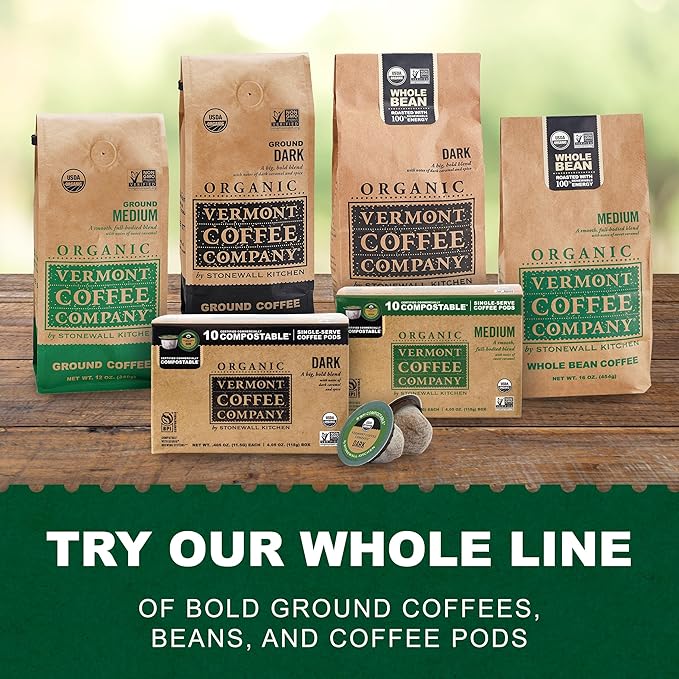 Vermont Coffee Company, Organic Extra Dark Roast Ground Coffee, 10oz., Made in the USA