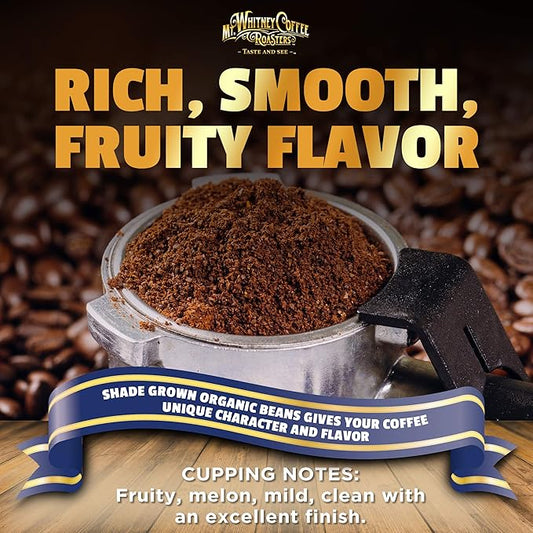Mt. Whitney Organic Swiss Water, Low Acid, Decaf Coffee from Peru (Ground, 5 Lb)