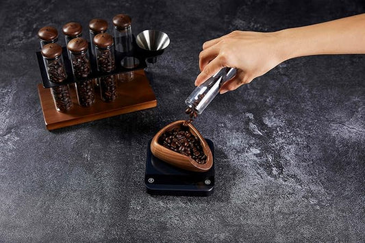 Walnut Coffee Bean Dosing Cup and Spray Bottle Kit for espresso enthusiasts, Coffee Bar Accessories,Take coffee beans quantitatively to reduce the spray of coffee static electricity
