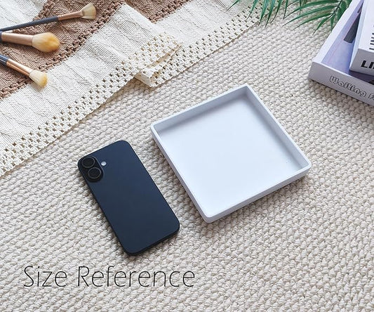 Small Square Serving Tray (5.9 inch), Durable White Tray for Desserts & Organization, Lightweight for Coffee, Drinks, Party, Seasoning, Perfume and Display.