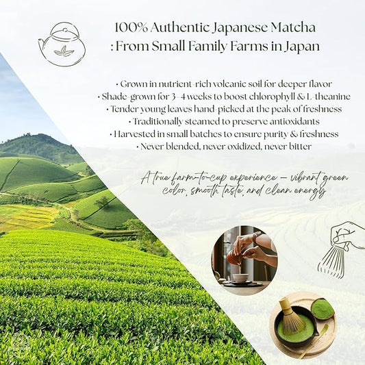 Café Grade Premium Matcha – 100% Japanese Matcha Powder, Green Tea Powder for Coffee Blends, Energy & Focus, Smooth Flavor for Lattes & Daily Drinks, Shade-Grown & Stone-Ground – 2 oz