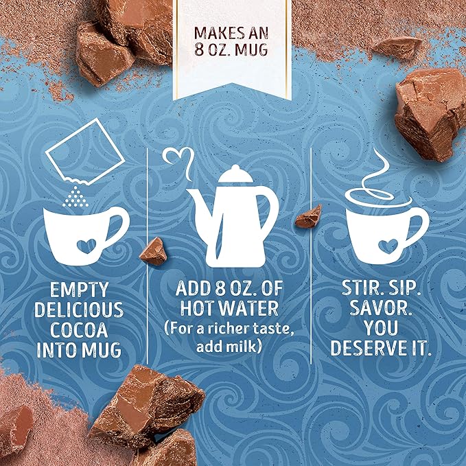 Swiss Miss Chocolate Hot Cocoa Mix With Marshmallows, Hot Cocoa Bar Supplies, 1.38 oz., 30-Count Envelopes