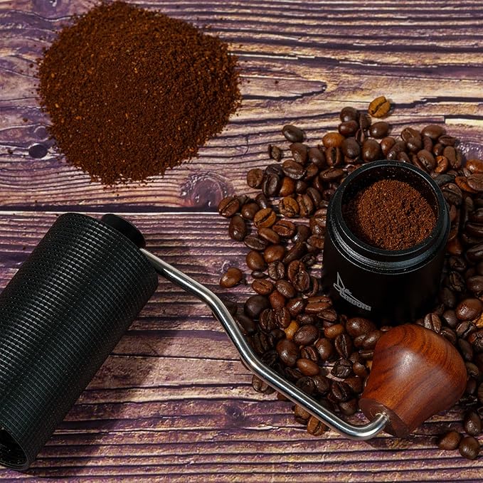 Manual Coffee Grinder, Hand Crank Coffee Grinder for Espresso, French Press, and Pour Over, Portable Coffee Grinder for Camping and Travel