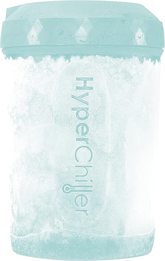 HyperChiller HC2AS Patented Iced Coffee/Beverage Cooler, NEW, IMPROVED,STRONGER AND MORE DURABLE! Ready in One Minute, Reusable for Iced Tea, Wine, Spirits, Alcohol, Juice, 12.5 Oz, Aqua Sky