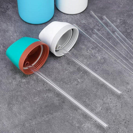 NiHome 8PCS Tritan Drinking Straws Fit for Owala Water Bottle, 4 Lengths Plastic Reusable Straws Fit for FreeSip 19oz 24oz 32oz 40oz, Tritan 25oz, Kids’ FreeSip 16oz, Brushes & Storage Bag (Clear)