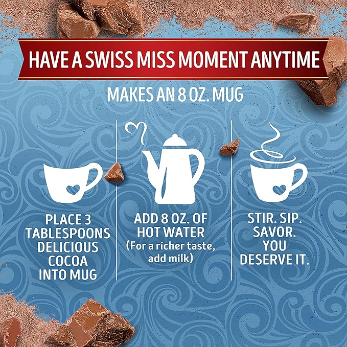 Swiss Miss Milk Chocolate Flavored Hot Cocoa Mix,Hot Cocoa Bar Supplies,22.23 oz. Canister,(Pack of 2)