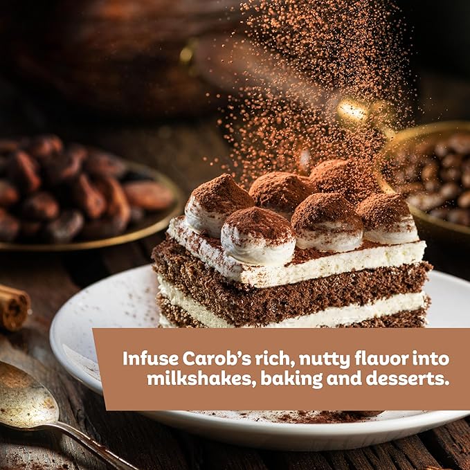 Roots Circle Premium Carob Powder Unsweetened | Kosher Bulk 14oz - Cocoa Powder Alternative | Rich in Fiber Caffeine Sugar-Free Chocolate Substitute Great for Smoothies, Cookies, and Yogurt