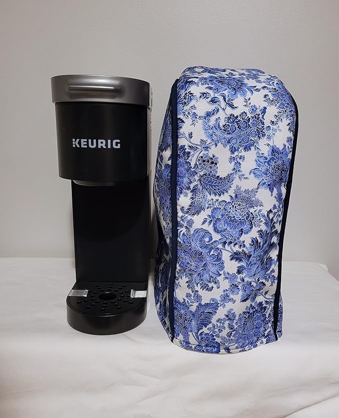 Cotton Cover Compatible with K Coffee Brewing System (K-Mini, Blue Floral)