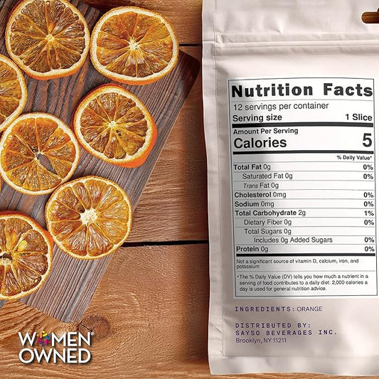 SAYSO Dehydrated Oranges | Dried Fruit Slices for Cocktail or Mocktail Garnish for Drinks | Premium Quality Citrus | Single Ingredient, Hand Selected, 12 Slices