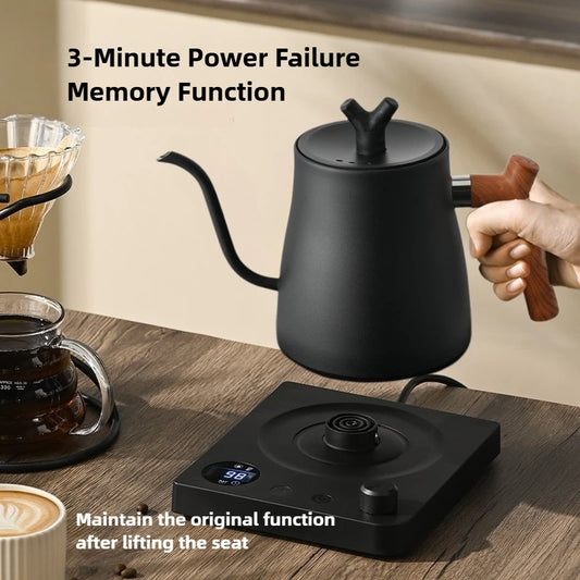 Gooseneck Electric Kettle 1L: Smart Temp Control for Pour-Over Coffee, Fast Boil Stainless Steel, 110V & 220V