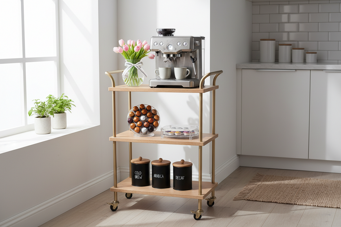 Cafe-Style Organization: Styling a Mobile Home Cafe Cart for Mom