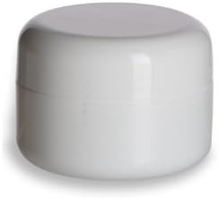 Nakpunar 12 Pcs Double Wall Plastic Jars with Dome Lid - Made in the USA (1/2 oz, White)