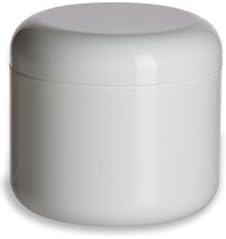 Nakpunar 12 Pcs, 8 Oz White Double Wall Plastic Jars with Dome Lid - Made in the USA