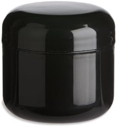 Nakpunar 12 Pcs, 4 Oz Black Double Wall Plastic Jars with Dome Lid