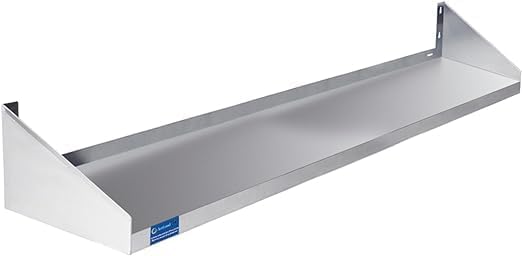 Premium Stainless Steel Wall Shelf with Side Guards – 48" x 12" | Commercial Metal Wall-Mounted Storage | NSF Certified Utility Shelf for Kitchen, Garage, or Laundry (48" Long x 12" Deep)