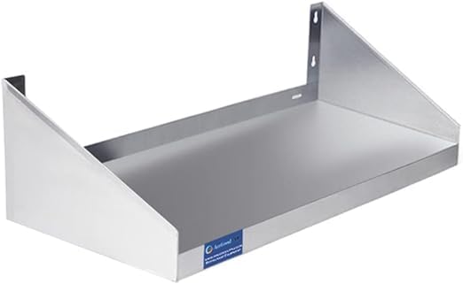 Premium Quality Stainless Steel Wall Shelf with Side Guards | Commercial Metal Shelving | | NSF Certified | (24" Long x 12" Deep)