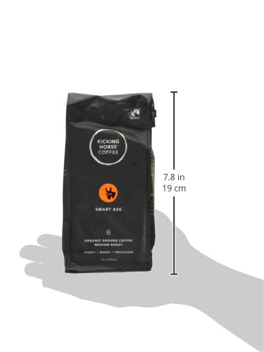 Kicking Horse Coffee, Smart Ass, Medium Roast, Ground,Certified Organic, Fairtrade, Kosher Coffee, 10 Ounce (Pack of 1)