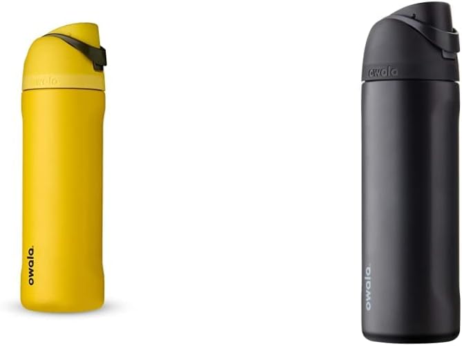 Owala Harry Potter FreeSip Insulated Stainless Steel Water Bottle with Straw for Sports and Travel, BPA-Free, 24-Ounce, Hufflepuff & FreeSip Insulated Stainless Steel Water Bottle, BPA-Free, 24-oz