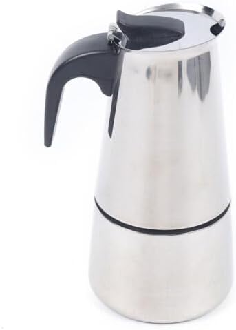 Espresso Coffer Maker Stainless Steel Moka Coffee Pot With Electric Stove Stovetop Expresso Percolator Easy To Clean Italian Cooker Induction Portable Cafeteria Classic Cafe Silver (6 cup)