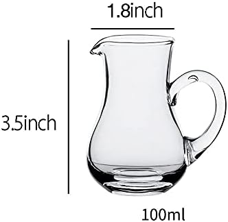 2pcs Glass Creamer Pitcher Sauce Serving Pitcher Milk Creamer Jug,100ml