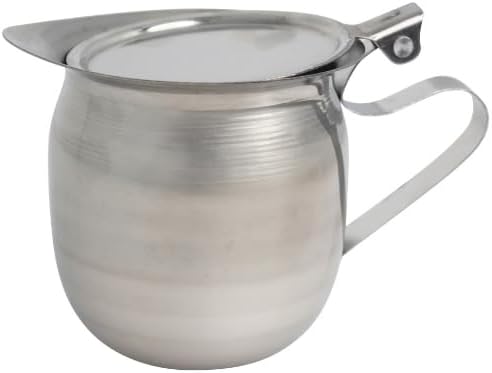 IMUSA USA Stainless Steel Creamer with Cover, 10oz, 10 ounces, Silver