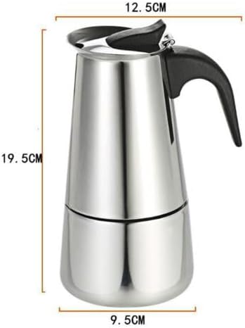 Espresso Coffer Maker Stainless Steel Moka Coffee Pot With Electric Stove Stovetop Expresso Percolator Easy To Clean Italian Cooker Induction Portable Cafeteria Classic Cafe Silver (6 cup)