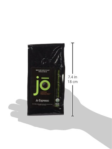JO ESPRESSO: 12 oz, Organic Whole Espresso Beans, USDA Certified Organic, Gluten Free, NON-GMO, Fair Trade Certified, Perfect Rich Thick Crema, Medium/Dark Roast Whole Bean Coffee by Jo Coffee®