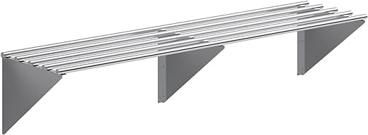 Premium Stainless Steel Tubular Wall Shelf – 72" L x 18" D | NSF Certified | Extra-Large Appliance & Equipment Shelf for Kitchen, Restaurant, Garage, Utility Room