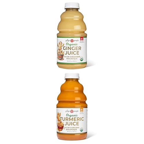 Bundle of 99% Pure Organic Ginger & Turmeric Juice by The Ginger People – Digestive Health, Premium Quality, 32 Fl Oz Bottle (Pack of 2)