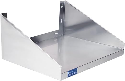 Stainless Steel Wall Shelf with Side Guards | Premium Commercial Wall-Mounted Shelf | NSF Certified Metal Utility Storage for Kitchen, Garage, or Laundry (30" Long x 18" Deep)