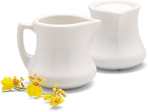 Carlisle FoodService Products 456302 Serving Creamer/Pitcher, Plastic, 2.5" H, 2.56" W, 2.56" L, SAN, 2.9 fl. oz, White (Pack of 4)