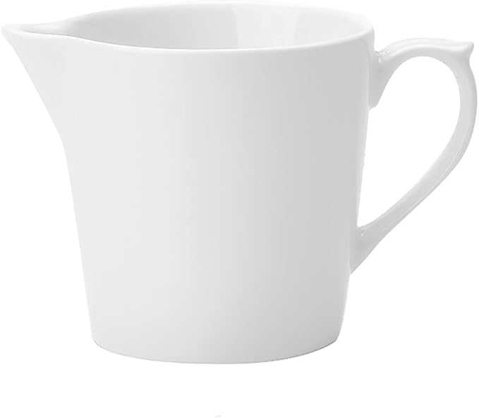 CHOOLD Pure White Ceramic Creamer With Handle, Coffee Milk Serving Pitcher, Sauce Pitcher for Kitchen - 8 OZ-A